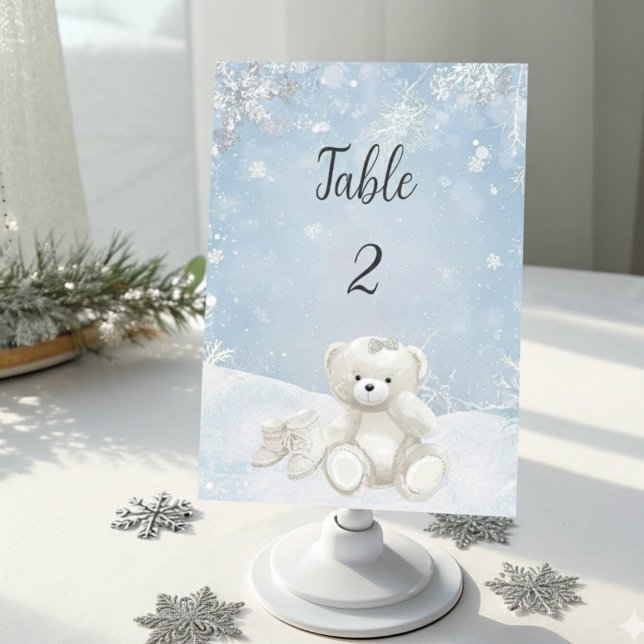 Baby, It's Cold Outside Teddy Bear Winter Table Number (Creator Uploaded)