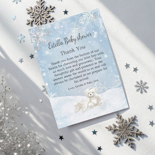 Baby, It's Cold Outside Teddy Bear Winter Thanks Thank You Card