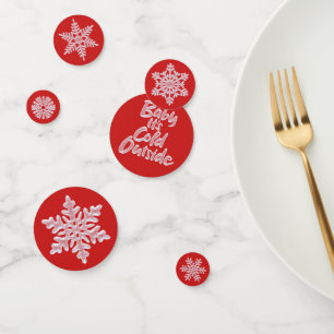 Baby It's Cold Outside Warm Red Frozen Christmas Confetti