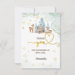 Baby It's Cold Outside Watercolor Baby Shower Thank You Card