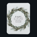 baby its cold outside watercolor wreath baby showe magnet<br><div class="desc">Baby it's cold outside watercolor wreath foliage baby shower reminder. This fun magnet is a great way to remind friends and family about your upcoming baby shower. Featuring a watercolor wreath in subtle greens and bold modern script.</div>