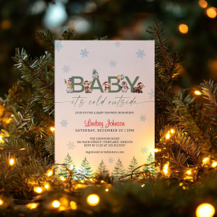 Baby It's Cold Outside Winter Animal Baby Shower Invitation