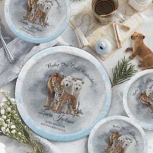 Baby Its Cold Outside Winter Animals Baby Shower Paper Plate