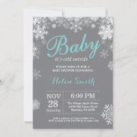 Baby its Cold Outside Winter Aqua Baby Shower