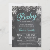 Baby its Cold Outside Winter Aqua Baby Shower