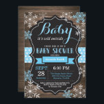 Baby Its Cold Outside Winter Baby Shower<br><div class="desc">Baby Its Cold Outside Winter Baby Shower Invitation. Boy or Girl Baby Shower Invitation. Winter Holiday Baby Shower Invite. Blue and White Snowflakes. Rustic Wood and Chalkboard Background. For further customisation,  please click the "Customise it" button and use our design tool to modify this template.</div>