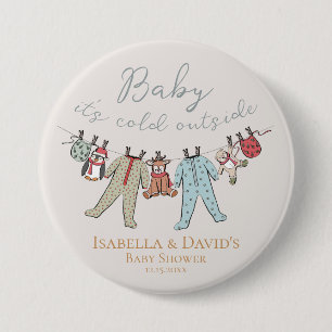Baby Its Cold Outside Winter Baby Shower 7.5 Cm Round Badge