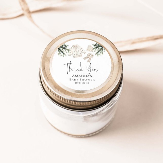 Baby It's Cold Outside Winter Baby Shower Classic Round Sticker (Creator Uploaded)