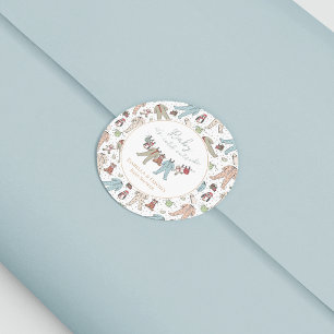 Baby Its Cold Outside Winter Baby Shower Classic Round Sticker