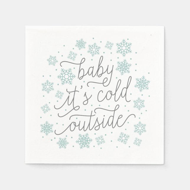 Baby It's Cold Outside Winter Baby Shower Decor Napkin (Front)