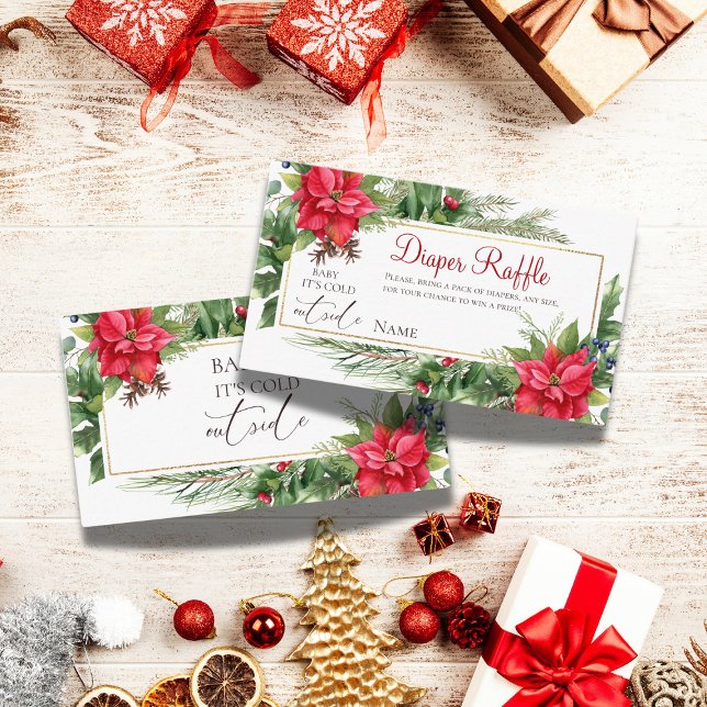 Baby Its Cold Outside Winter Baby Shower Diaper Enclosure Card (Creator Uploaded)