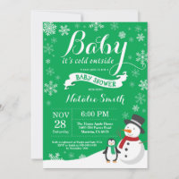 Baby Its Cold Outside Winter Baby Shower Green