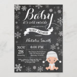 Baby Its Cold Outside Winter Baby Shower Invitation<br><div class="desc">Baby Its Cold Outside Winter Boy or Girl Baby Shower Invitation. Winter Holiday Baby Shower Invite. White Snowflakes. Baby Boy or Girl with Winter Hats. Chalkboard Background. For further customisation,  please click the "Customise it" button and use our design tool to modify this template.</div>