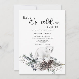 Baby it's cold outside winter baby shower invitation