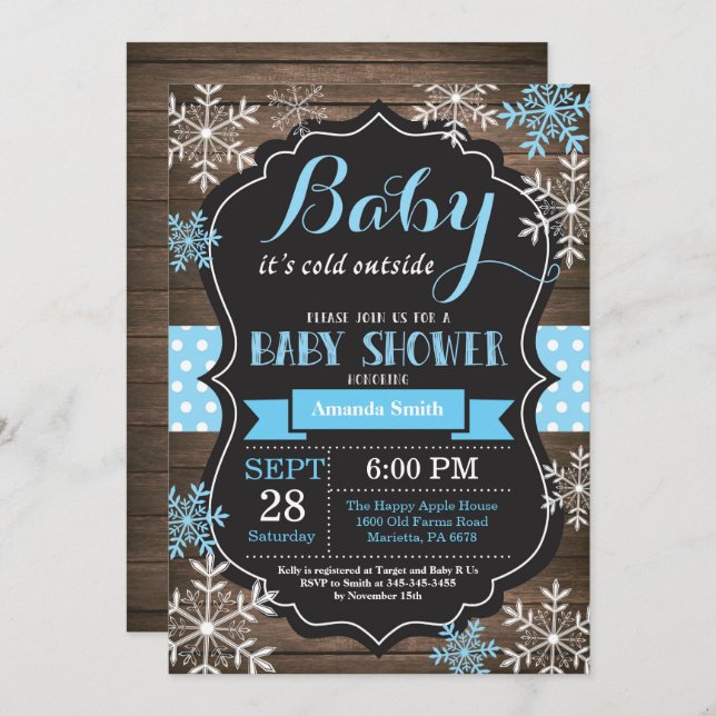 Baby Its Cold Outside Winter Baby Shower Invitation (Front/Back)