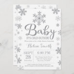 Baby Its Cold Outside Winter Baby Shower Invitation<br><div class="desc">Baby Its Cold Outside Winter Baby Shower Invitation. Boy or Girl Baby Shower Invitation. Winter Holiday Baby Shower Invite. Grey Snowflakes. WhiteGary Background. For further customisation,  please click the "Customise it" button and use our design tool to modify this template.</div>