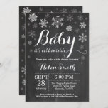 Baby Its Cold Outside Winter Baby Shower Invitation<br><div class="desc">Baby Its Cold Outside Winter Baby Shower Invitation. Boy or Girl Baby Shower Invitation. Winter Holiday Baby Shower Invite. White Snowflakes. Chalkboard Background. For further customisation,  please click the "Customise it" button and use our design tool to modify this template.</div>