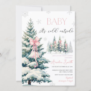 Baby it's cold outside, Winter Baby shower Invitation