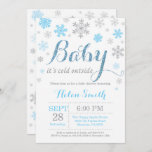 Baby Its Cold Outside Winter Baby Shower Invitation<br><div class="desc">Baby Its Cold Outside Winter Baby Shower Invitation. Boy Baby Shower Invitation. Winter Holiday Baby Shower Invite. Blue and Grey Snowflakes. Blue Glitter. For further customisation,  please click the "Customise it" button and use our design tool to modify this template.</div>