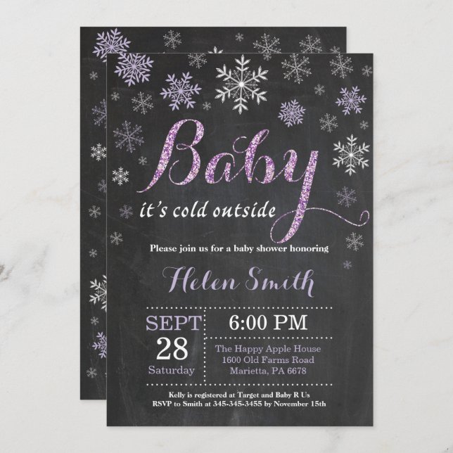 Baby Its Cold Outside Winter Baby Shower Invitation (Front/Back)