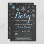 Baby Its Cold Outside Winter Baby Shower Invitation<br><div class="desc">Baby Its Cold Outside Winter Baby Shower Invitation. Boy Baby Shower Invitation. Winter Holiday Baby Shower Invite. Blue and White Snowflakes. Chalkboard Background. For further customisation,  please click the "Customise it" button and use our design tool to modify this template.</div>