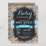Baby Its Cold Outside Winter Baby Shower Invitation<br><div class="desc">Baby Its Cold Outside Winter Baby Shower Invitation. Boy or Girl Baby Shower Invitation. Winter Holiday Baby Shower Invite. Blue and White Snowflakes. Rustic Wood and Chalkboard Background. For further customisation,  please click the "Customise it" button and use our design tool to modify this template.</div>