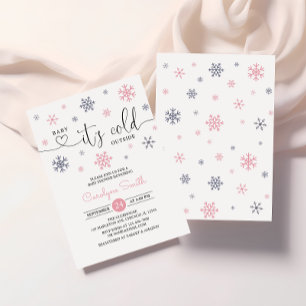 Baby it's cold outside Winter Baby shower Invitation