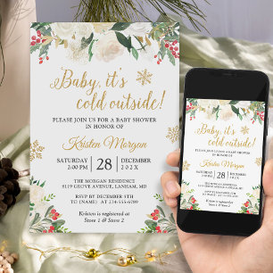 Baby Its Cold Outside Winter Baby Shower Invitation