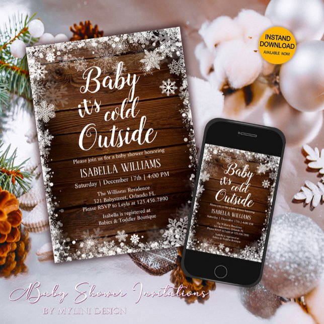 Baby it's cold outside Winter Baby Shower Invitation (Creator Uploaded)