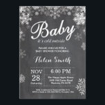 Baby its Cold Outside Winter Baby Shower Invitation<br><div class="desc">Baby its Cold Outside Winter Baby Shower invitation.  White Snowflake. Boy or Girl Baby Shower Invitation. Winter Holiday Baby Shower Invite. Chalkboard Background. For further customisation,  please click the "Customise it" button and use our design tool to modify this template.</div>