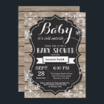 Baby Its Cold Outside Winter Baby Shower Invitation<br><div class="desc">Baby Its Cold Outside Winter Baby Shower Invitation. Boy or Girl Baby Shower Invitation. Winter Holiday Baby Shower Invite. White Snowflakes. Rustic Wood and Chalkboard Background. For further customisation,  please click the "Customise it" button and use our design tool to modify this template.</div>