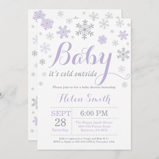 Baby Its Cold Outside Winter Baby Shower Invitation (Front/Back)