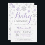 Baby Its Cold Outside Winter Baby Shower Invitation<br><div class="desc">Baby Its Cold Outside Winter Baby Shower Invitation. Girl Baby Shower Invitation. Winter Holiday Baby Shower Invite. Purple and Gary Snowflakes. For further customisation,  please click the "Customise it" button and use our design tool to modify this template.</div>