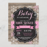 Baby Its Cold Outside Winter Baby Shower Invitation<br><div class="desc">Baby Its Cold Outside Winter Baby Shower Invitation. Boy or Girl Baby Shower Invitation. Winter Holiday Baby Shower Invite. Pink and White Snowflakes. Rustic Wood and Chalkboard Background. For further customisation,  please click the "Customise it" button and use our design tool to modify this template.</div>