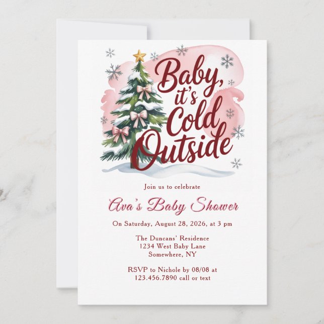 Baby, It's Cold Outside Winter Baby Shower  Invitation (Front)
