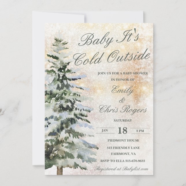 Baby It's Cold Outside Winter Baby Shower Invitation (Front)
