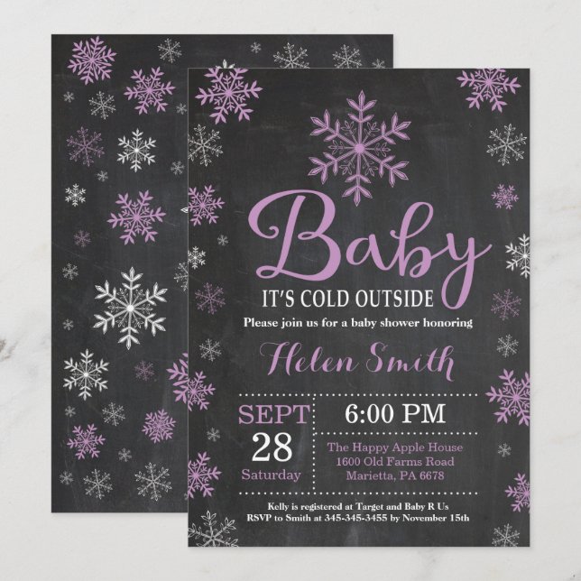 Baby Its Cold Outside Winter Baby Shower Invitation (Front/Back)