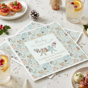 Baby Its Cold Outside Winter Baby Shower Napkin