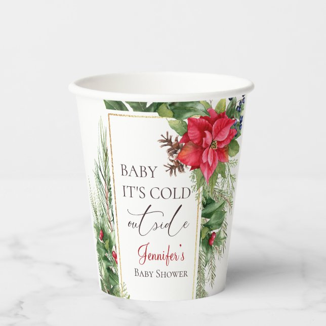 Baby Its Cold Outside Winter Baby Shower  Paper Cups (Front)