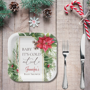 Baby Its Cold Outside Winter Baby Shower  Paper Plate