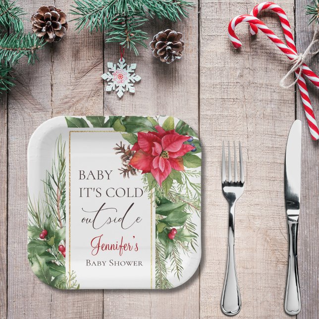 Baby Its Cold Outside Winter Baby Shower  Paper Plate (Creator Uploaded)