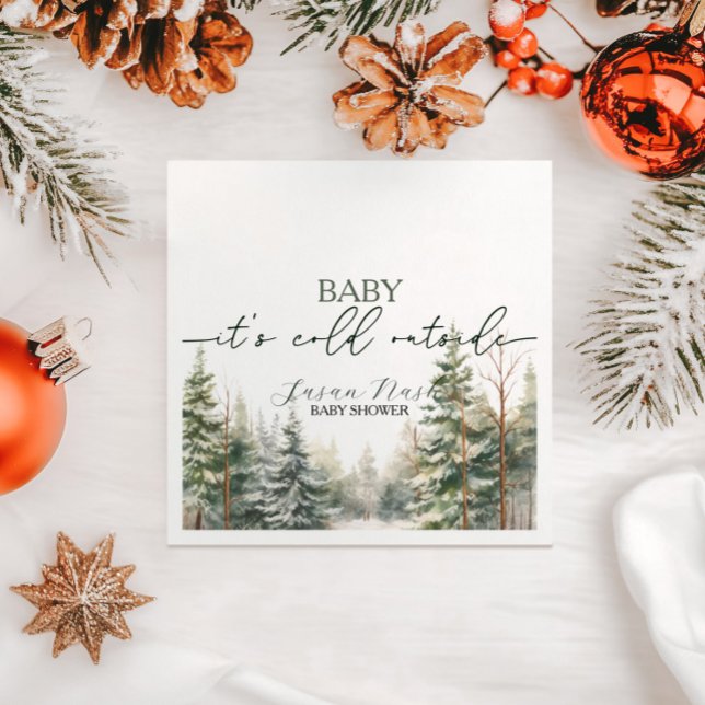 Baby Its Cold Outside Winter Baby Shower Party Napkin (Creator Uploaded)