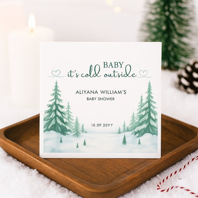 Baby Its Cold Outside Winter Baby Shower Party  Napkin (Creator Uploaded)
