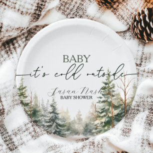 Baby Its Cold Outside Winter Baby Shower Party Paper Plate
