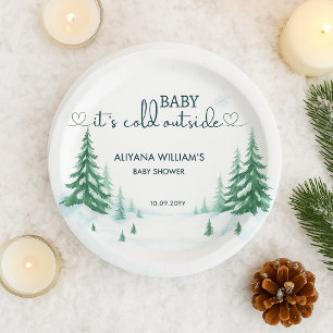 Baby Its Cold Outside Winter Baby Shower Party  Paper Plate
