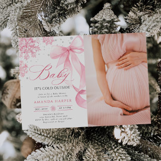 Baby It's Cold Outside Winter Baby Shower Photo Invitation