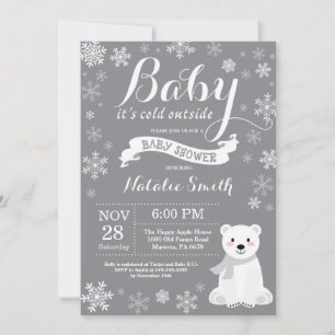 Baby Its Cold Outside Winter Baby Shower Pink Invitation