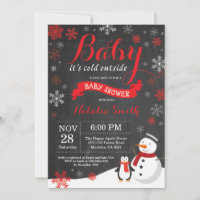 Baby Its Cold Outside Winter Baby Shower Red