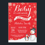 Baby Its Cold Outside Winter Baby Shower Red Invitation<br><div class="desc">Baby Its Cold Outside Winter Boy or Girl Baby Shower Invitation. Winter Holiday Baby Shower Invite. Red and White Snowflakes. Snowman. For further customisation,  please click the "Customise it" button and use our design tool to modify this template.</div>