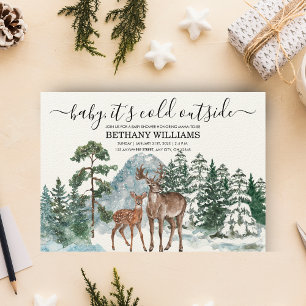 Baby it's cold outside Winter Baby Shower Snow Invitation